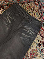 Favela Washed Black Wide Leg Denim Pants