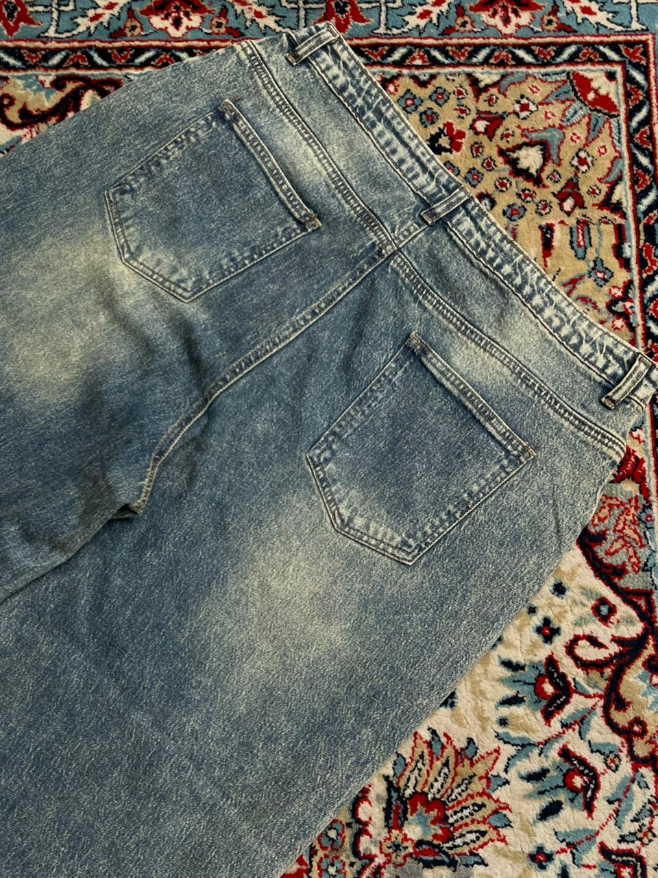 Boohoo Washed Blue Baggy Jeans