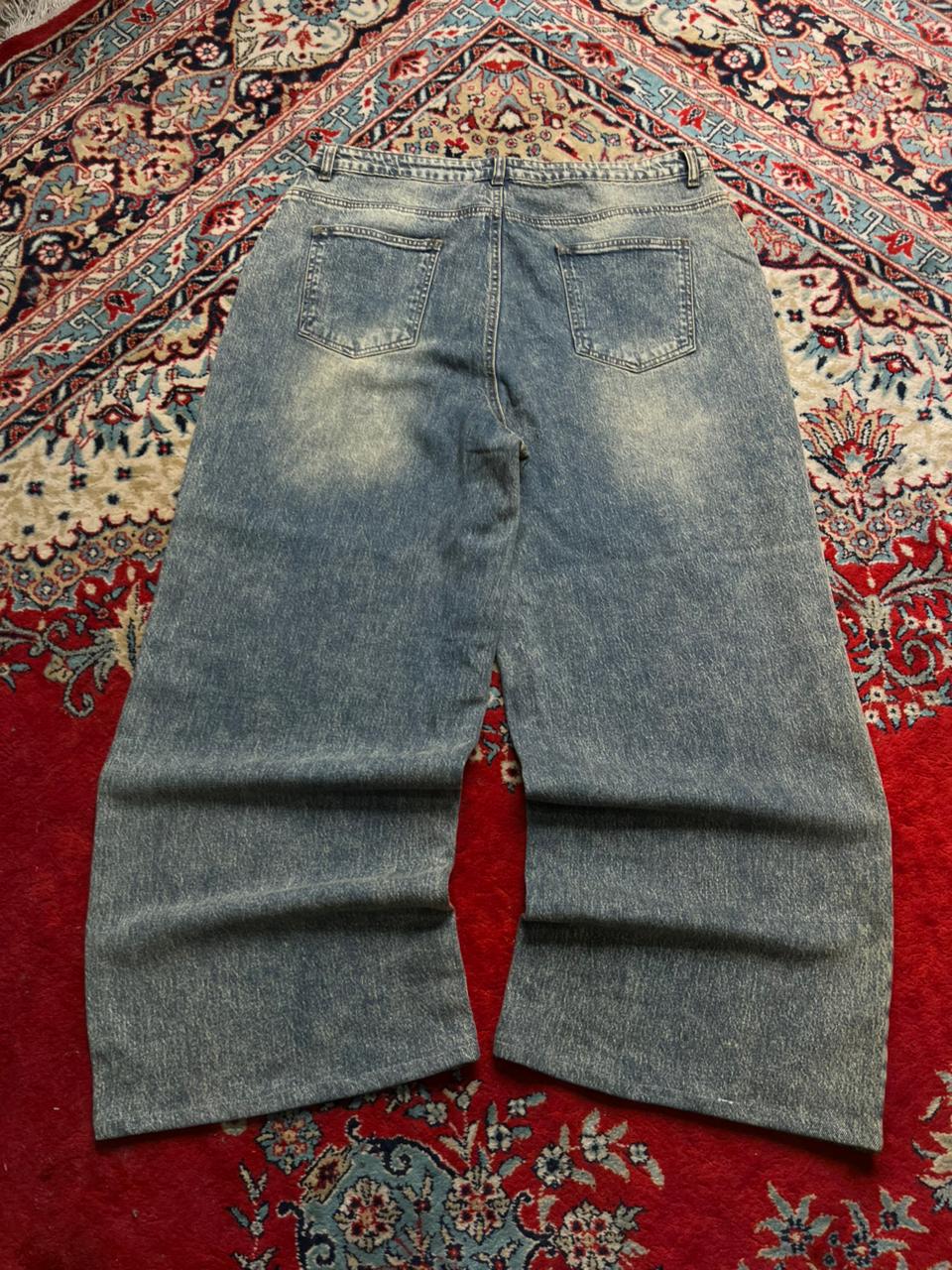 Boohoo Washed Blue Baggy Jeans