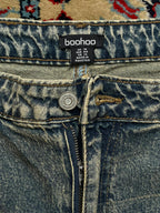 BoohooMAN Washed Blue Baggy Jeans