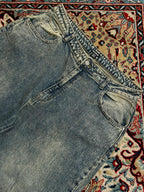 BoohooMAN Washed Blue Baggy Jeans