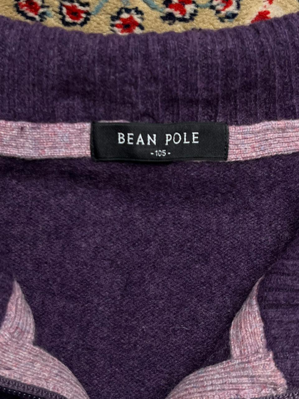 Bean Pole Vintage Pure Wool Purple Quarter Zip Pullover