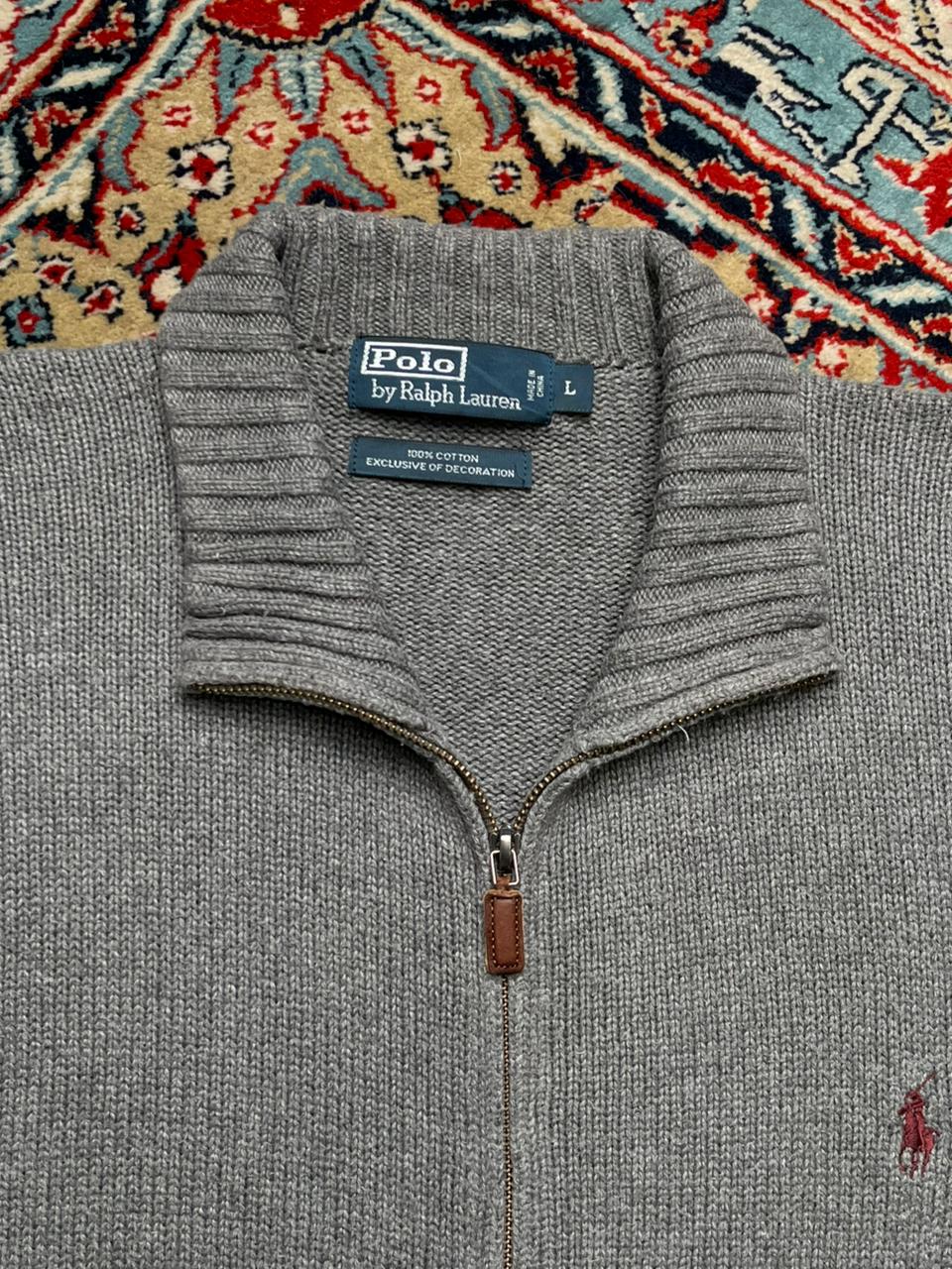 Polo Ralph Lauren Vintage  Gray Zipper Cardigan
