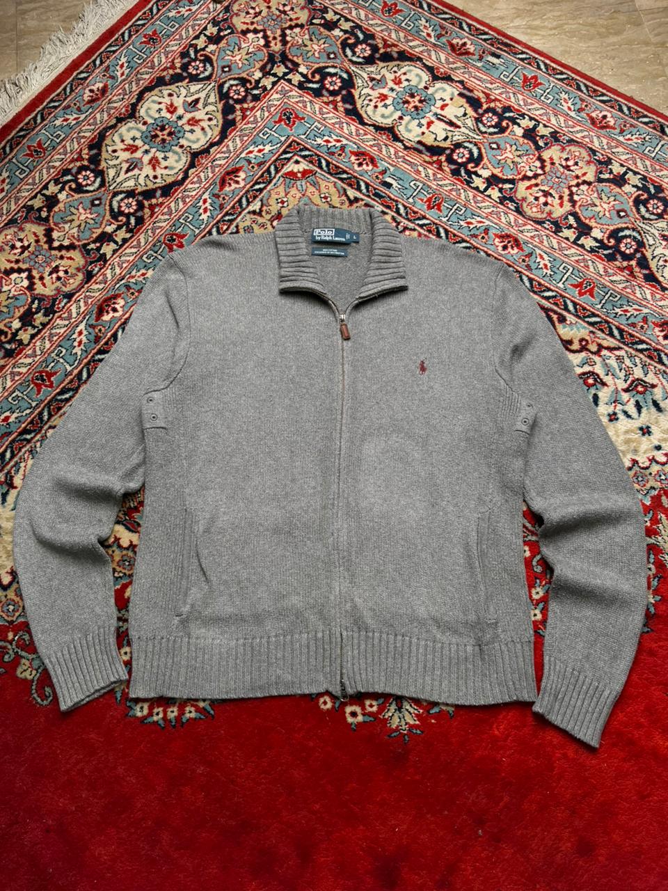 Polo Ralph Lauren Vintage  Gray Zipper Cardigan