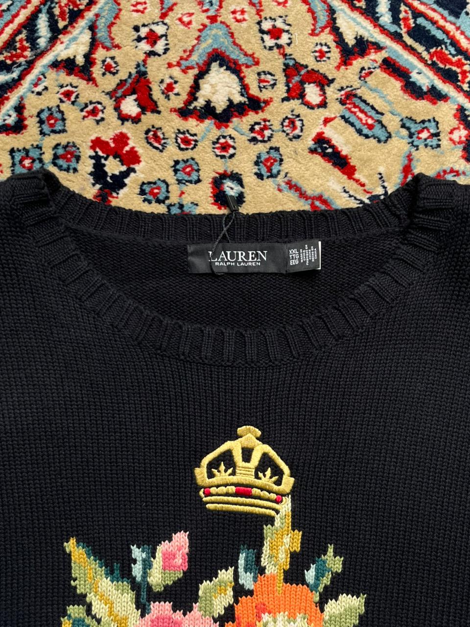 Polo Lauren Ralph Lauren Black Embroidered Sweater