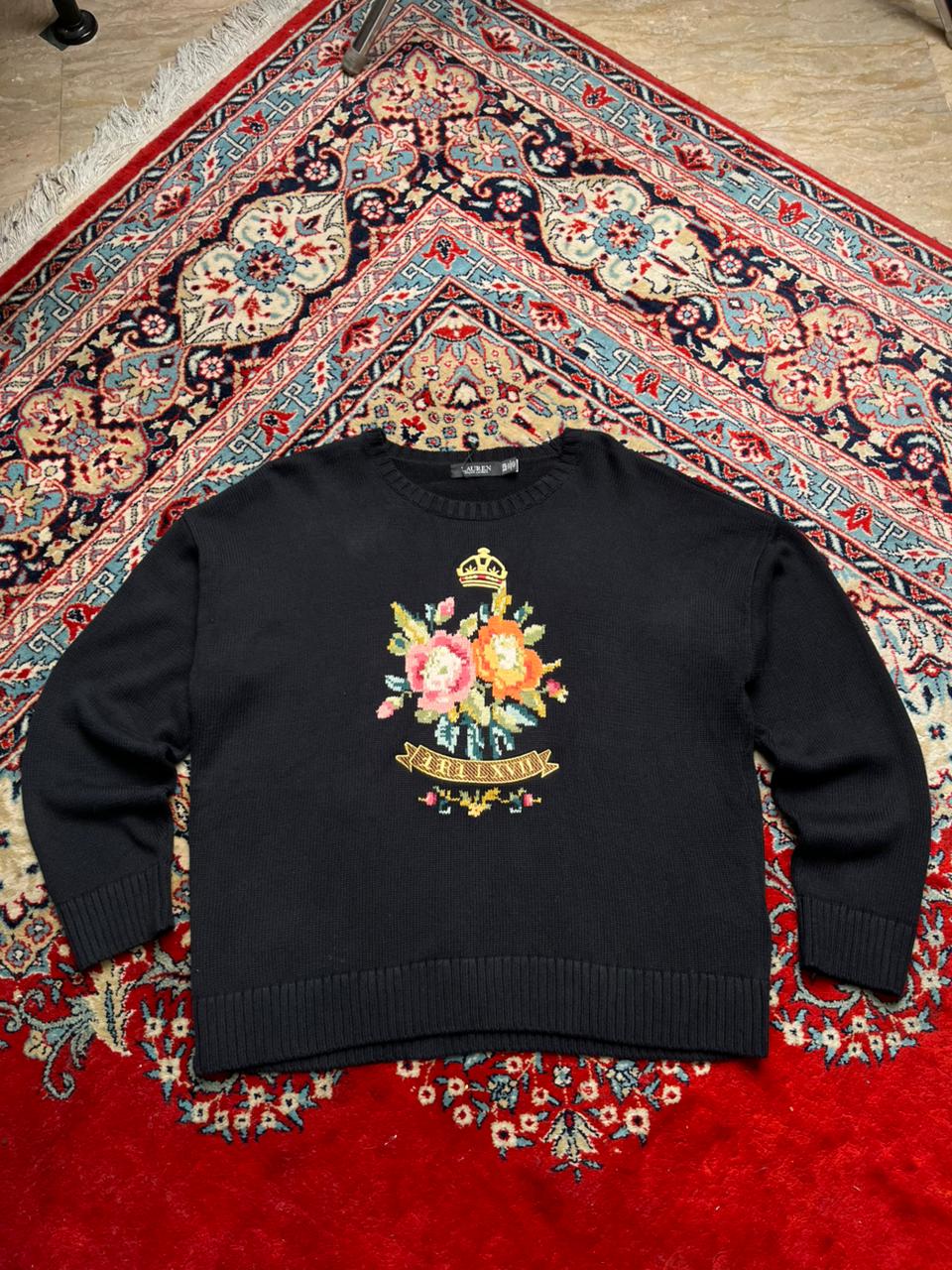 Polo Lauren Ralph Lauren Black Embroidered Sweater