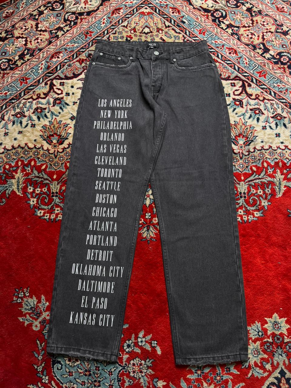 boohooMAN Black Washed Denim Straight Leg