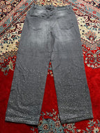 BOOHOOMAN Rhinestone Relaxed Fit Jeans