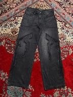 Favela Black Acid Wash Baggy Denim Pants