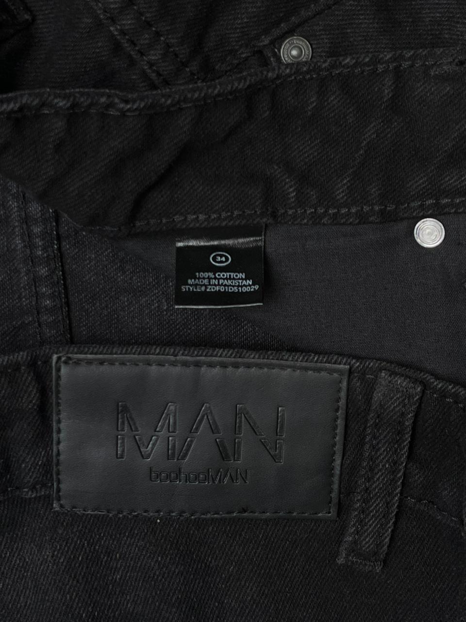 boohooMAN Black Baggy Pants