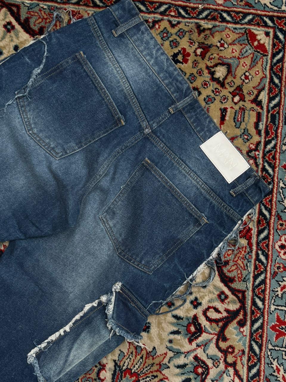 BoohooMAN Blue Denim Cargo Pants