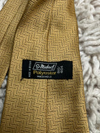 St Michael M&S Mustard Gold Men’s Tie Textured Zig Zag Chevron Pattern