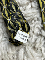Savvy Necktie Black & Gold Geometric Pattern Polyester