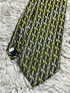 Savvy Necktie Black & Gold Geometric Pattern Polyester