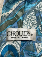 CHOUDY Mens Tie Blue Abstract Art Print
