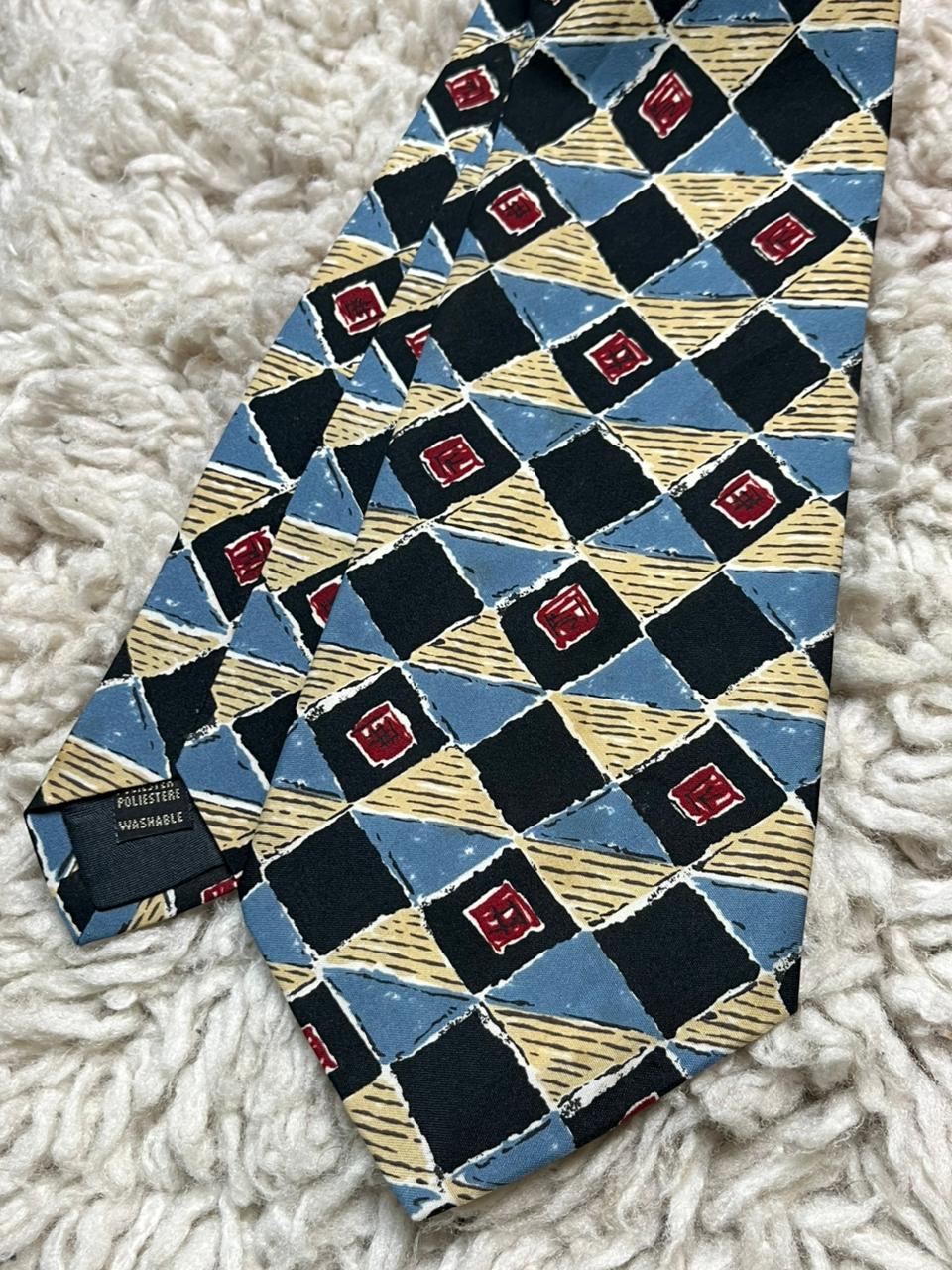 Baressi Mens Tie Geometric Harlequin Diamond Pattern