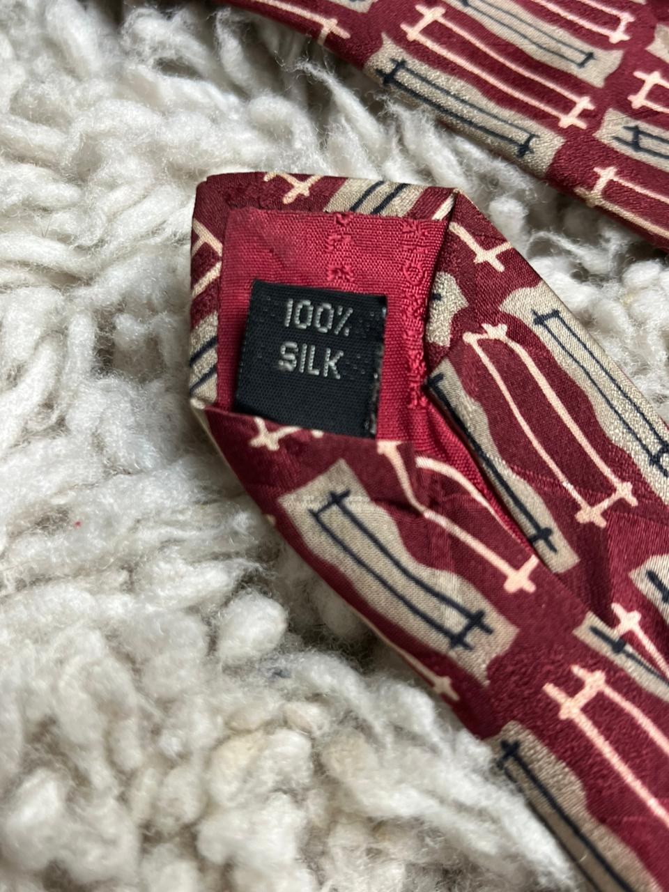 Vintage Principles 100% SILK Necktie Abstract Geometric Print