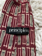 Vintage Principles 100% SILK Necktie Abstract Geometric Print