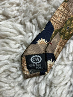 Angelo Litrico Silk Tie Retro Patchwork Hexagon Sunflower Pattern