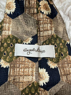 Angelo Litrico Silk Tie Retro Patchwork Hexagon Sunflower Pattern