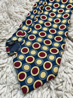 Matisse Tie 100% Polyester Abstract Circles Navy Red Gold