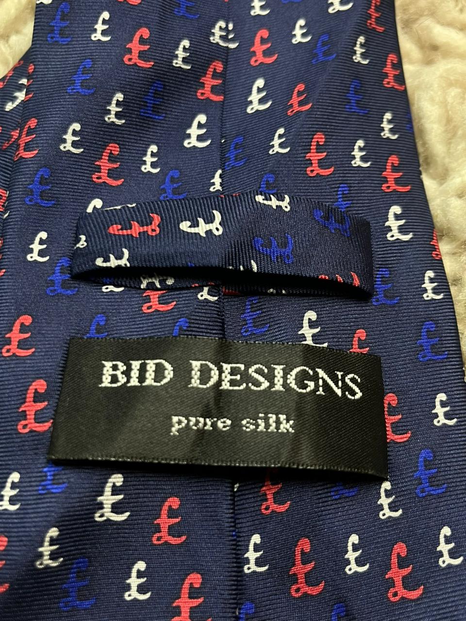 BID Designs Navy Blue Tie 100% Silk