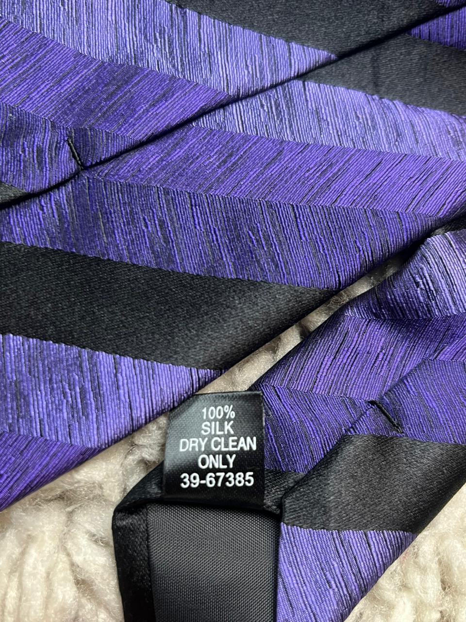 St Bernard Dunnes Stores Silk Tie Purple Multi-Tone Diagonal Stripe Textured