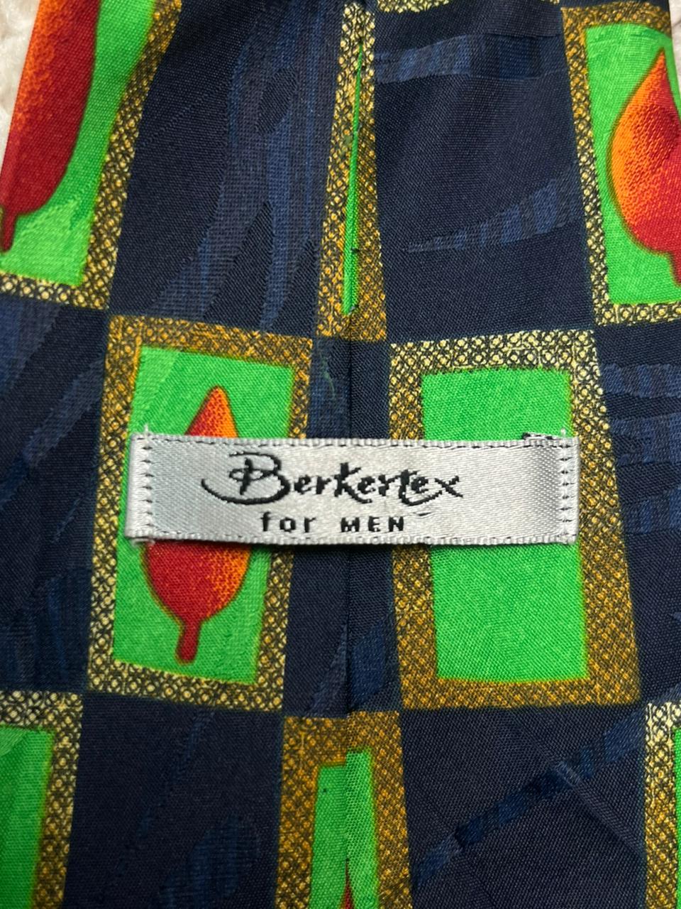 Berkertex Necktie Bold Geometric Abstract Flame Pattern Colorful