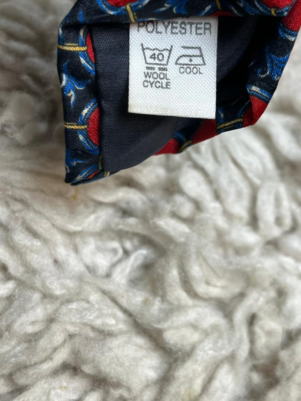 Benjamin James Men's Tie Navy Blue Red Geometric Medallion Polyester Classic