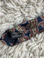 Havana Fashion Navy Blue Red Paisley Necktie Made in England