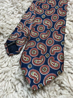 Havana Fashion Navy Blue Red Paisley Necktie Made in England