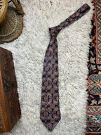 Havana Fashion Navy Blue Red Paisley Necktie Made in England
