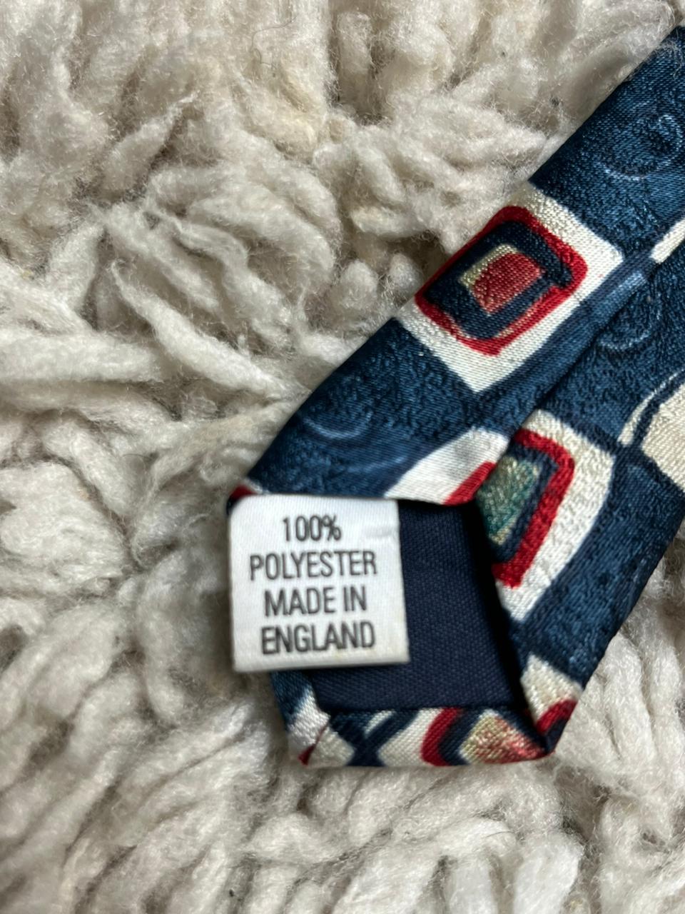 Paolo Vincente Men's Tie Blue Geometric Square Pattern