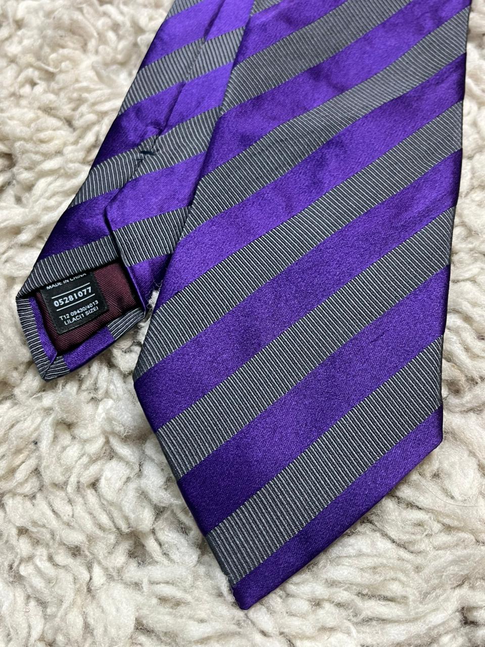 Marks and Spencer Silk Tie Purple Striped