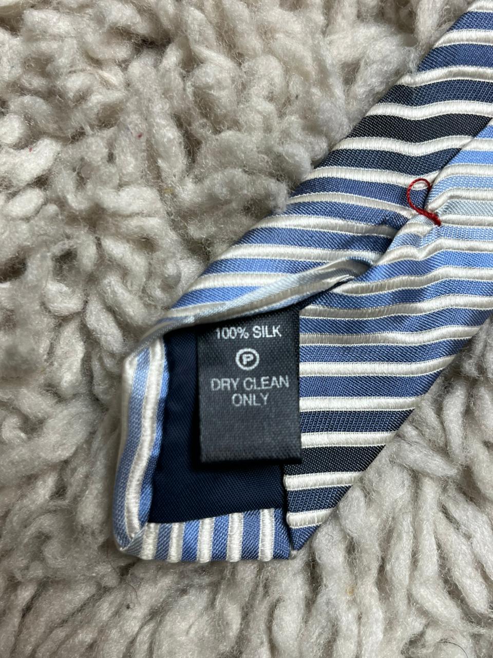 Racing Green 100% Pure Silk Tie Men's Multi Blue & Silver Diagonal Striped Tie