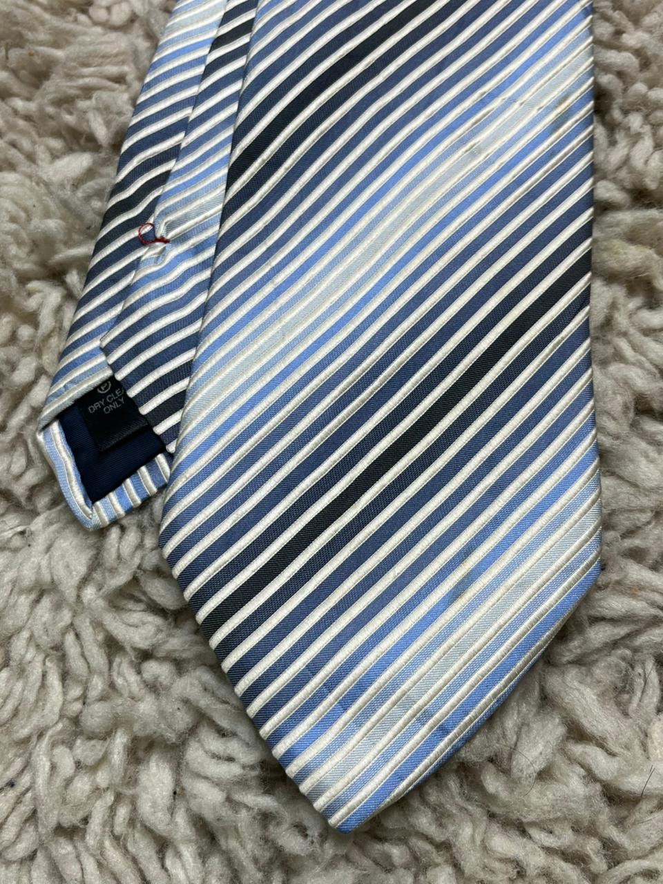 Racing Green 100% Pure Silk Tie Men's Multi Blue & Silver Diagonal Striped Tie