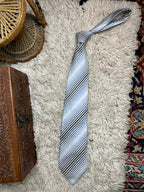 Racing Green 100% Pure Silk Tie Men's Multi Blue & Silver Diagonal Striped Tie