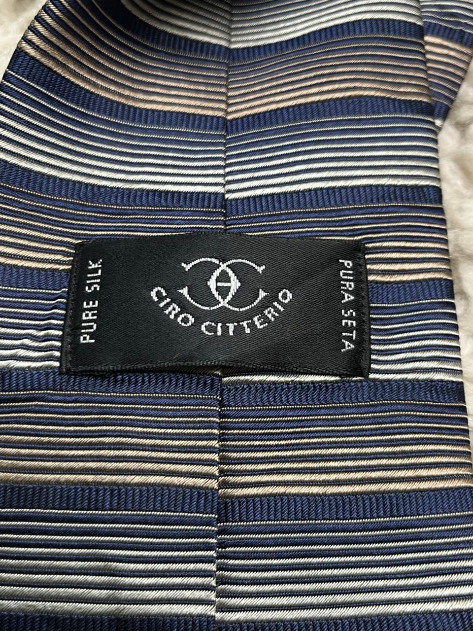 Ciro Citterio Pure Silk Tie Horizontal Stripe Pattern