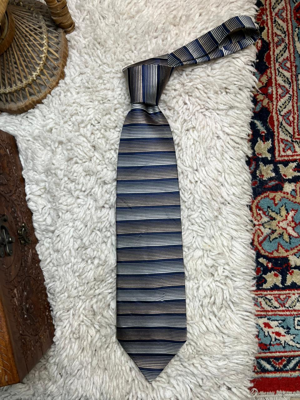 Ciro Citterio Pure Silk Tie Horizontal Stripe Pattern