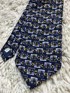 Onus Classics Men's Tie Navy Blue Purple Abstract Geometric Square Pattern