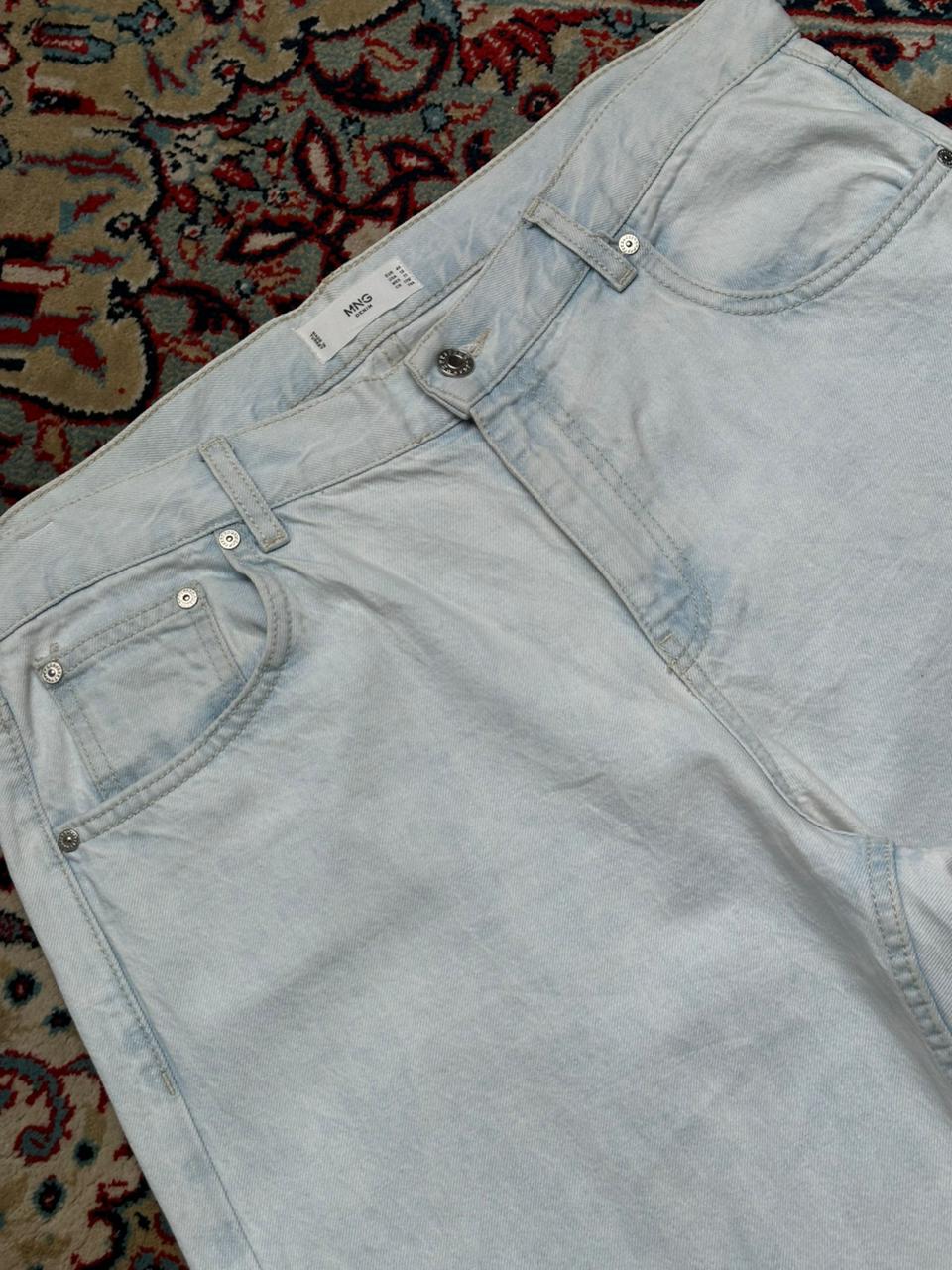 Mango Light Blue Washed Baggy Sturdy Jeans