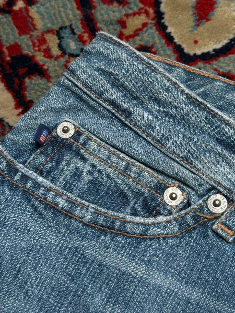 POLO RALPH LAUREN WOMEN WASHED BLUE BOOTCUT JEANS