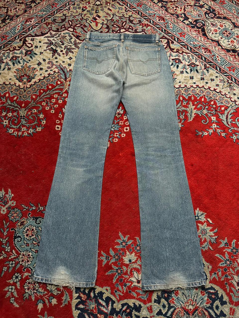 DIESEL WOMEN WASHED LIGHT BLUE BOOTCUT NONSTRETCH DENIM PANTS