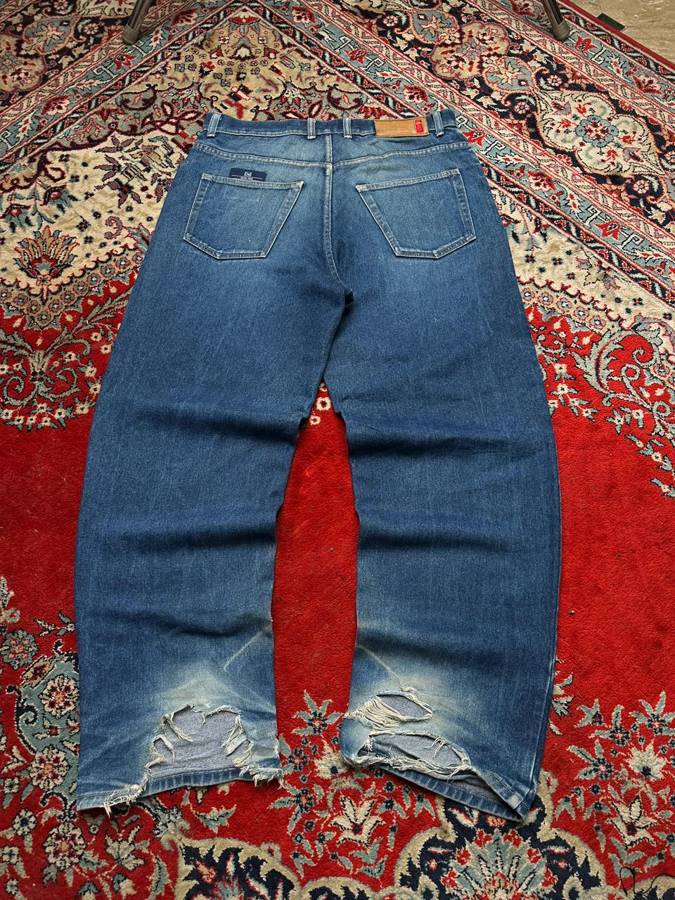 DROORS DENIM BAGGY HEAVYWEIGHT THRASHED DENIM PANTS