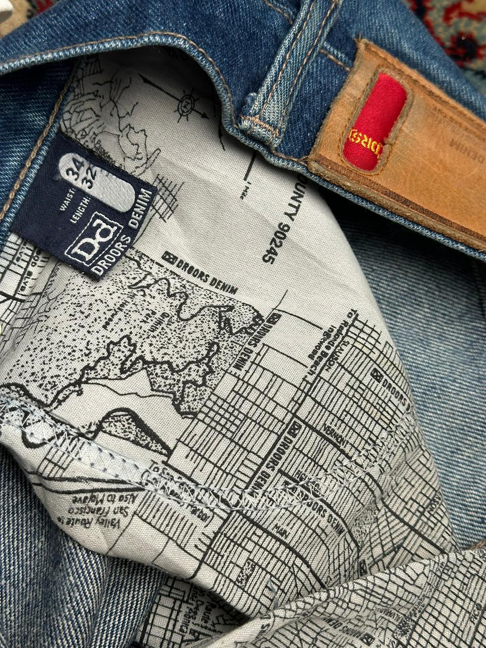 DROORS DENIM BAGGY HEAVYWEIGHT THRASHED DENIM PANTS