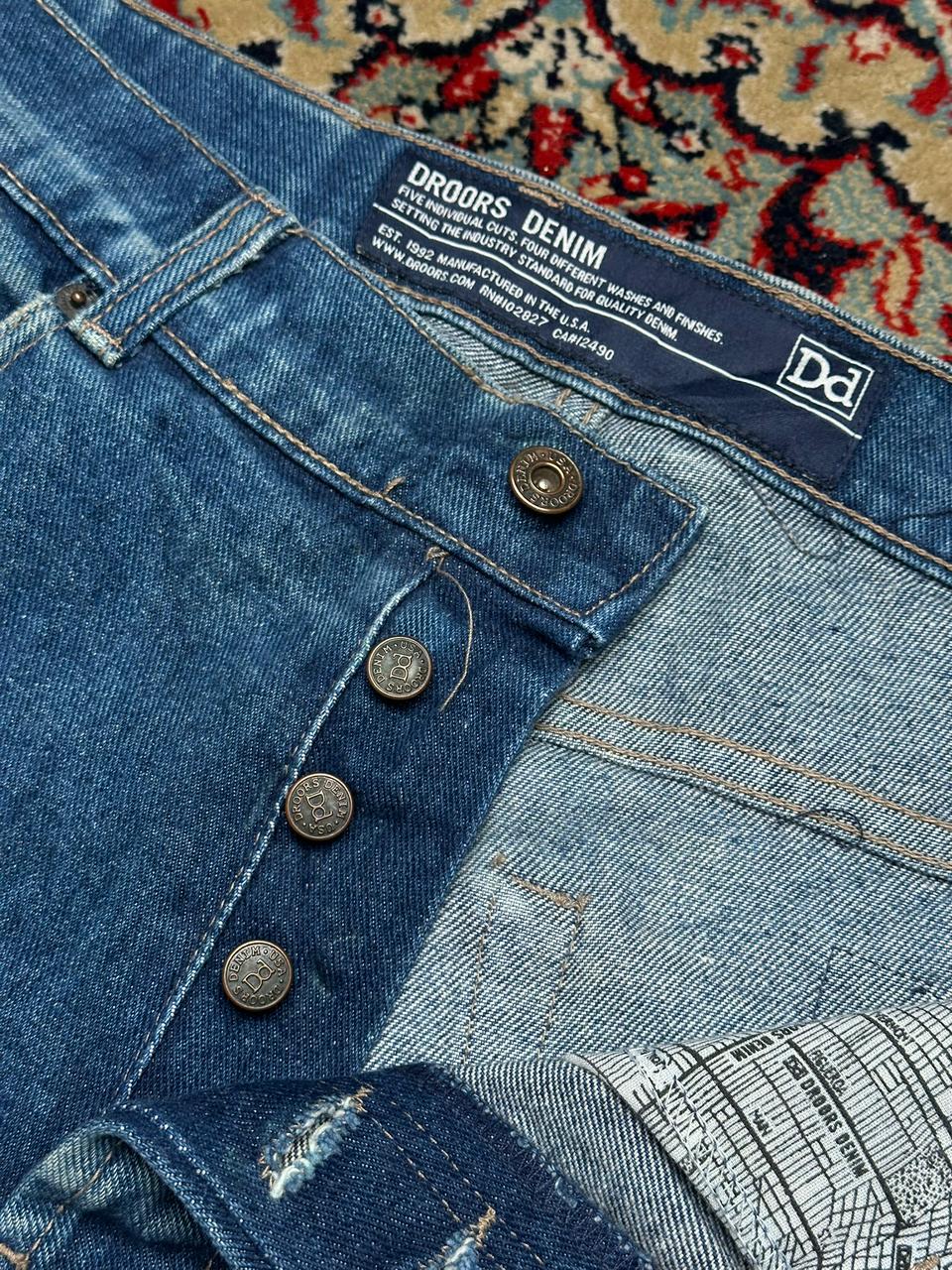 DROORS DENIM BAGGY HEAVYWEIGHT THRASHED DENIM PANTS