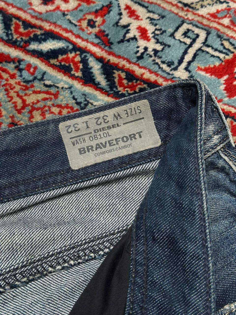 DIESEL BRAVEFORT(STRAIGHT-CARROT FIT) WASHED INDIGO SUPER STURDY DENIM PANTS