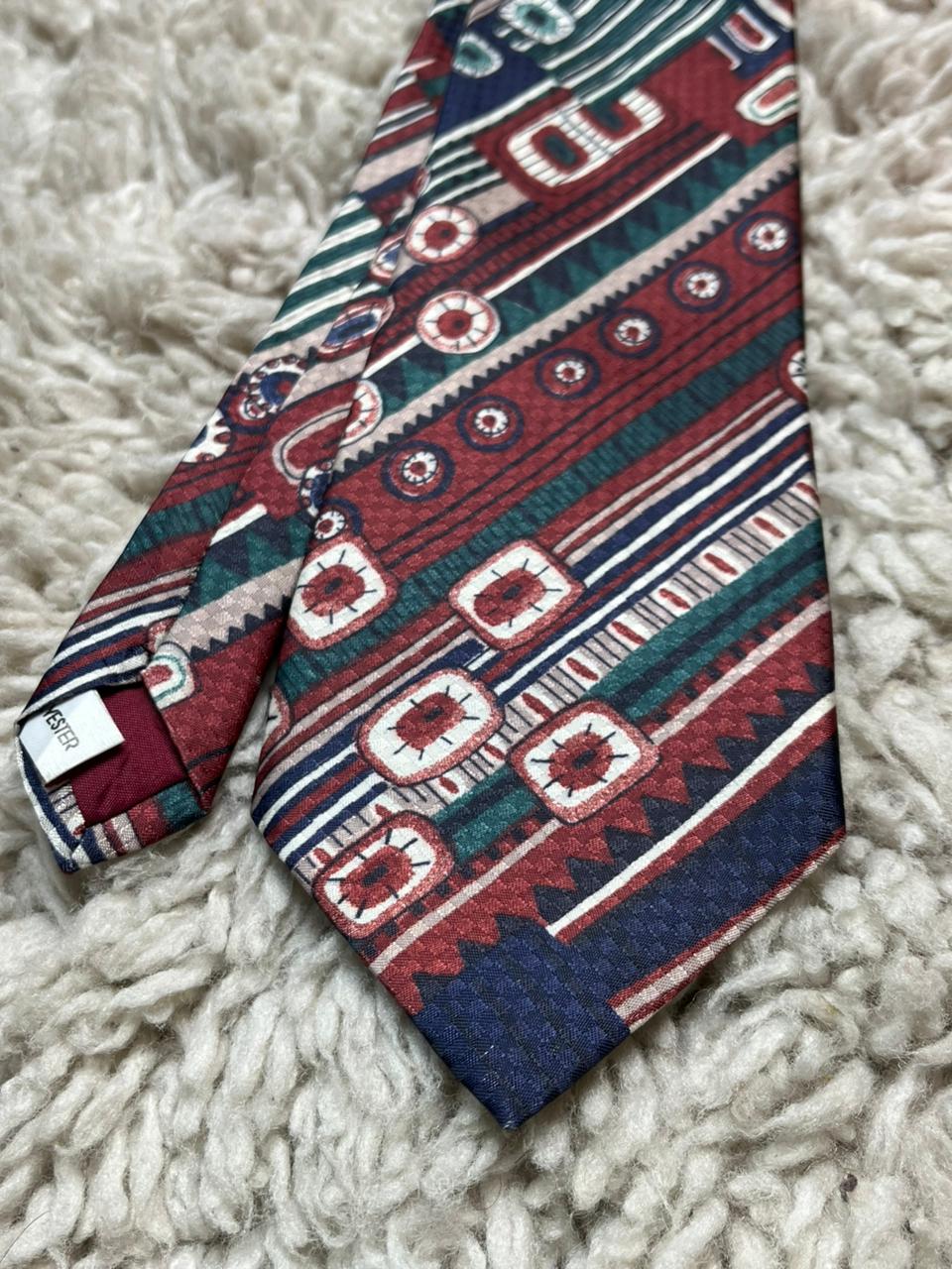 Savile Row Tie Co Ireland Men's Tie Red Green Geometric Abstract Polyester