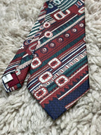 Savile Row Tie Co Ireland Men's Tie Red Green Geometric Abstract Polyester
