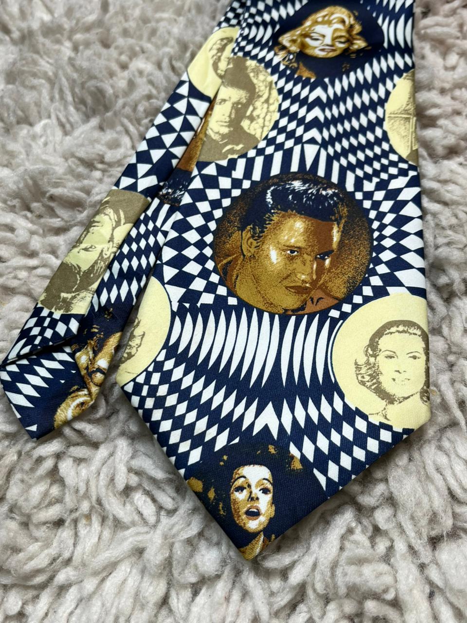 Rene Chagal Myung Ju Silk Tie Blue White Checkered